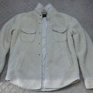 Express Men's Cream Sherpa Jacket